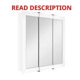 Framed Tri-View Medicine Cabinet, White