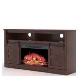 Farmhouse TV Stand w/ Shelves Espresso 65" TV (Bo