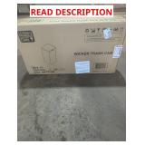 Grey Wicker Trash Can