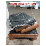 Brown leather chair with foot stool