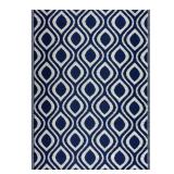 Venice Navy Creme 5x7 Recycled Plastic Rug