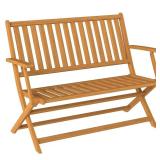 Acacia Wood 2-Person Foldable Bench