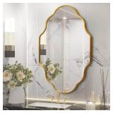 Gold Aluminum-Framed Wall Mirror, 24x36