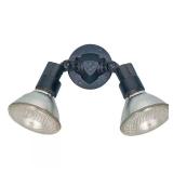 2-Light Outdoor Black Wall Spot Flood Light