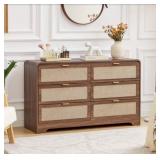 Walnut 6 drawer 47.24 in. Wide Dresser