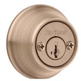 Kwikset SmartKey Antiqu e Brass Deadbolt
