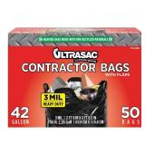 42 gal Contractor Bags with Flaps (50-Count)