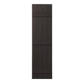15 in. x 55 in. PP 4-Board Shutters Pair Brown 11