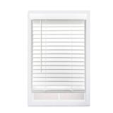 2- White Cordless Faux Wood Blinds, 2" Slats