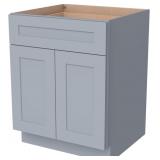 Solid Wood Frame Cabinet with Drawer, Gray