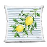 Juicy Lemon Vine Throw Pillow 18x18