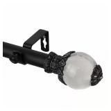 Beam 160-240 in. Curtain Rod, Black