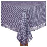 Homespun Fringed 60x102 Tablecloth, Cotton 2XBID