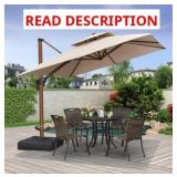 Purple Leaf 9-12 ft Aluminum Umbrella Wood