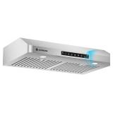 AAOBOSI 30" Range Hood, 800 CFM, LED Vent (White)