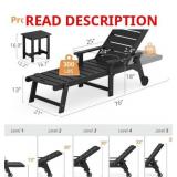Outdoor Chaise Lounge, 5-Position, Black