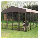 10 ft x 10 ft Outdoor Dog Kennel with Door