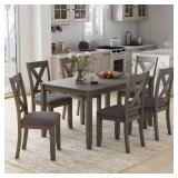 Caitbrook 7-Piece Gray Dining Set (Seats 6)