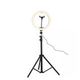 Black Contemporary LED Ring Light Tripod