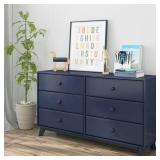 Blue 6 Drawer 60 in. Wide Dresser