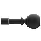 Matte Black Telescoping Curtain Rod Kit 2 Pk