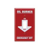 1-Gang Red Toggle Emergency Oil Burner Plate