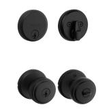 Sora Matte Black Door Knob & Deadbolt Combo