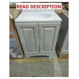 24-3/8" x 19" x 33" Gray Vanity w/ Top
