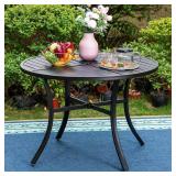 Round Metal Outdoor Dining Table