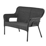 Eastlake Black Wicker Outdoor Stack Loveseat