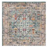 Monaco Blue/Light Gray 5 ft. x 5 ft. Rug