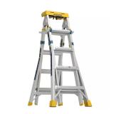 18ft Reach Aluminum 6-in-1 Ladder, 375lb