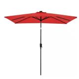 9 ft. x 7 ft. Solar Umbrella, Ruby Red (missing b