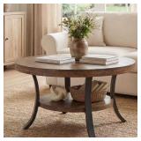 Allan 31.5 in. Brown Wood Table with 2-Tier