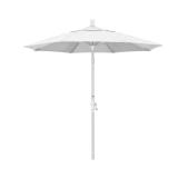 7.5 ft White Aluminum Market Patio Umbrella