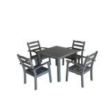 Onyx 5-Piece HDPE Outdoor Dining Set-Gray