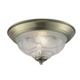 2 bulbs 1-Light LED Flush Mount, Antique Brass