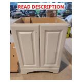 White double door vanity with sink