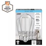 60W ST19 Dimmable LED Filament Bulb (4-pack)