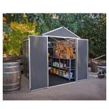 Rubicon 6 ft x 8 ft Dark Gray Plastic Shed