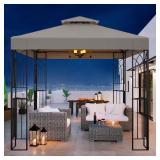 Beige 8x8 ft Outdoor Gazebo with Roof
