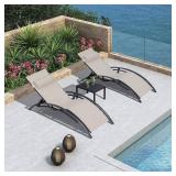 Patio Chaise Lounge Set with Table Included