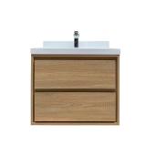 Oak Vanity: 30x20x26, White Marble Top