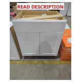 30" x 25" x 34.5" White Base Cabinet