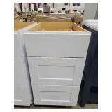 Single white cabinet with 3 drawers