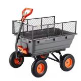 Garden Dump Cart, 10 cu ft, 1200 lbs cap
