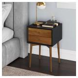 Harper Nightstand: 2-Drawer Wood Side Table