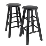 Element 24 in. Black Counter Stools (Set of 2)
