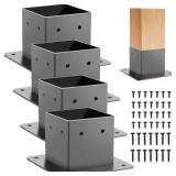 Heavy Duty Steel 4x4 Post Base with Fasteners