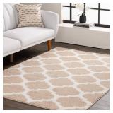 Seyward Beige Trellis Area Rug 8x10